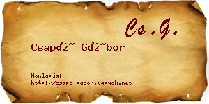 Csapó Gábor névjegykártya